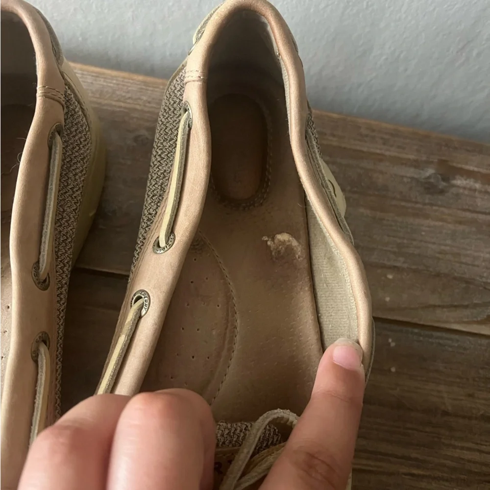 Sperry Tan Top Slider Boat Shoes Size 9